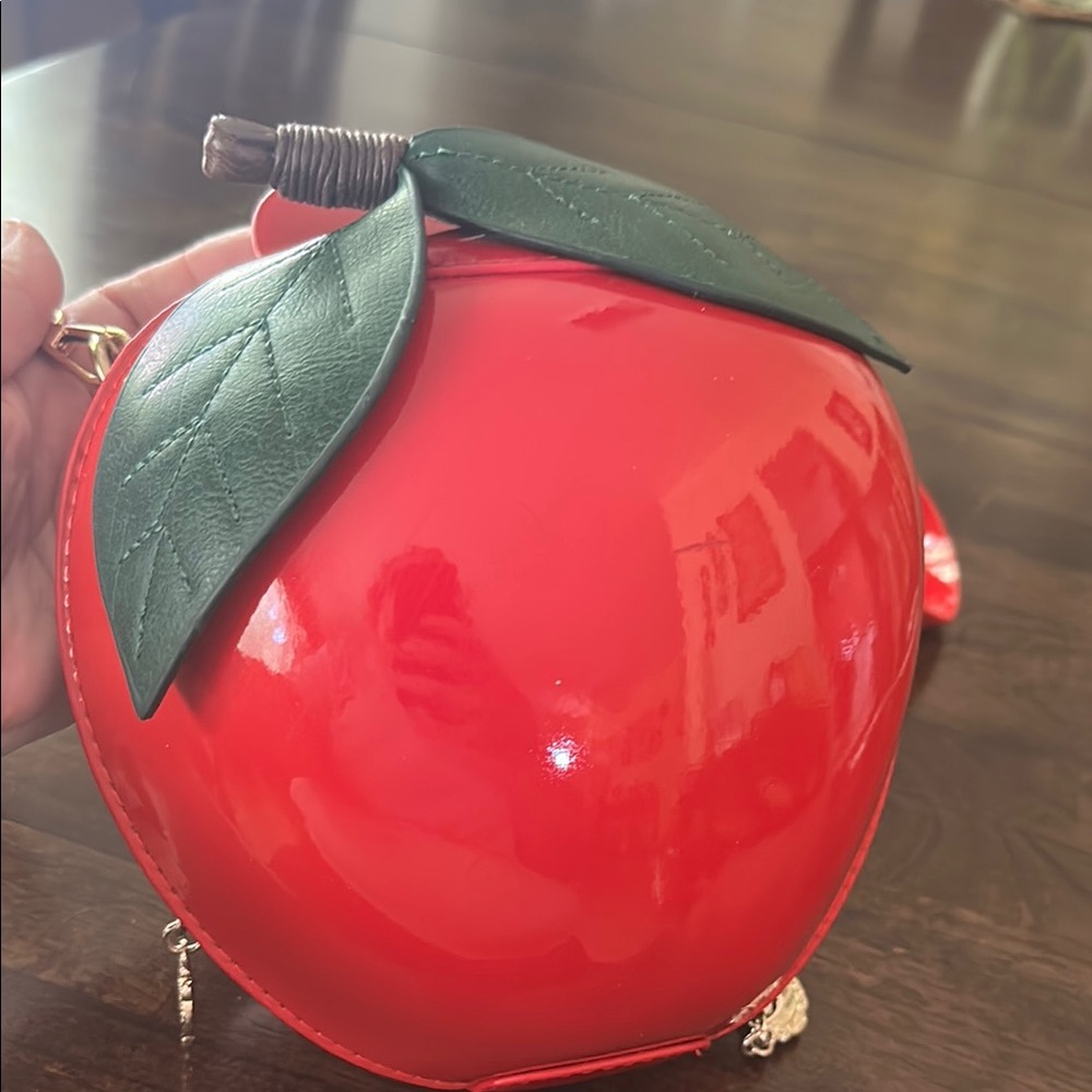 Red Apple-Shaped Shoulder Bag